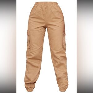 NWOT Pretty Little Thing Petite Khaki Pocket Detail Cargo Pant Size 00 / XXS